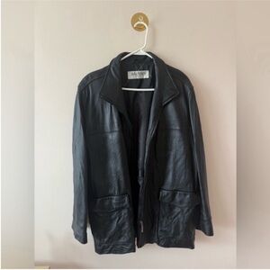Balmain Black Leather Moto Jacket